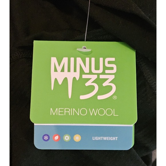 Minus 33 Men's Crew Merino Wool Long Sleeve T Shirt Small Black Lightweight - Picture 3 of 6